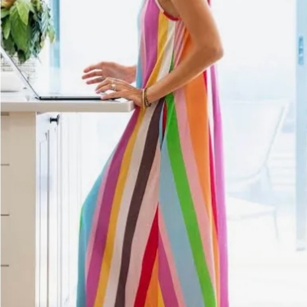 SKiVVYS striped goddess maxi